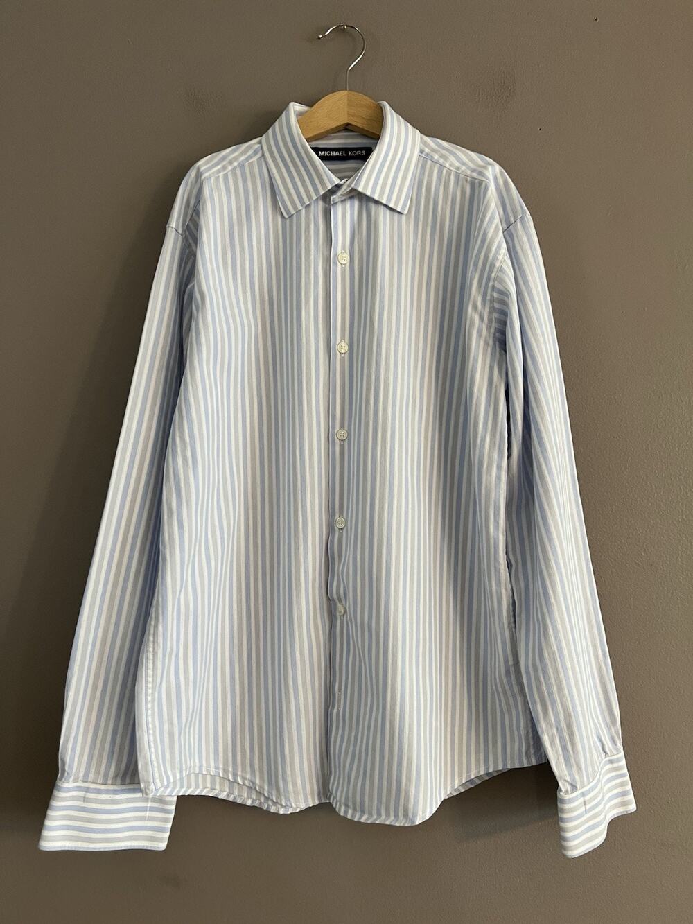 Michael Kors Boys Shirt Sz 16 Striped Button Down Long Sleeve Dress Classic